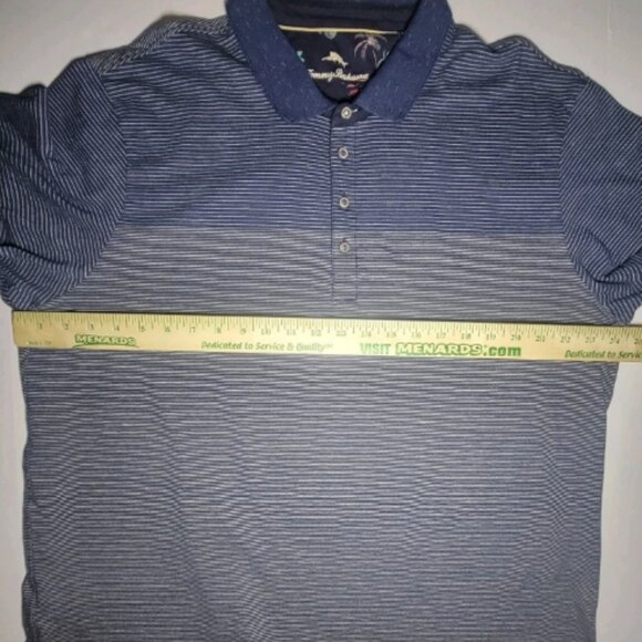 Tommy Bahama Mens Blue And White Striped Short Sleeve Polo Size XXL - Picture 8 of 11